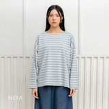 KIKU Striped Boxy Long Sleeve T-Shirt