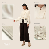 KAZANE Embroidery Long Sleeve Blazer