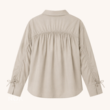 RIZUKA Back Drawstring Long Sleeve Shirt