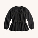 NATSU Linen Long Puff Sleeve Blouse