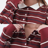 KASHI Striped Rugby Long Sleeve T-Shirt