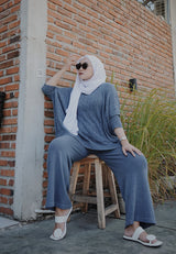 HANA Knitted Blouse - Denim Blue