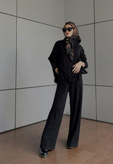 HANA Knitted Blouse - Black