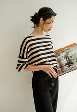 HINATA Striped Knitted Blouse
