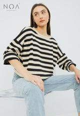 HINATA Striped Knitted Blouse