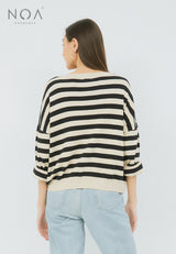 HINATA Striped Knitted Blouse