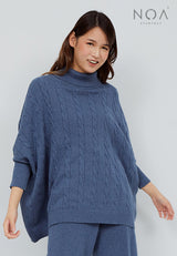 HANA Knitted Blouse - Denim Blue