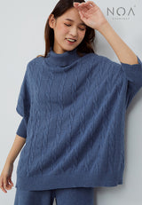 HANA Knitted Blouse - Denim Blue