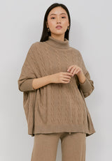 HANA Knitted Blouse - Mocca Brown