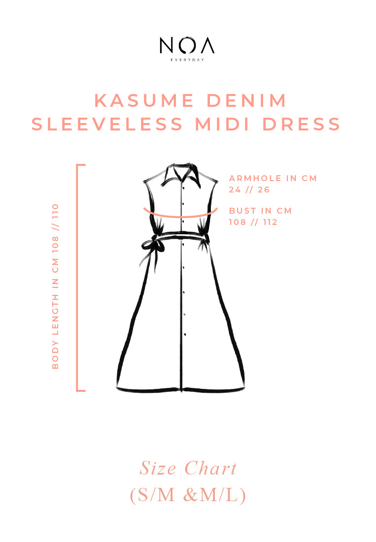 KASUME Denim Sleeveless Midi Dress