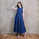 NAGIYA Denim Sleveeless Maxi Flared Dress