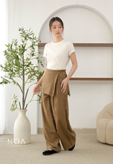 ICHIKA Linen Wrap Long Pants