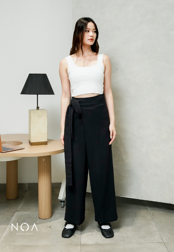 AYAKA Linen Wrap Straight Pants