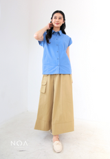 SHIORI Sleeveless Collar Shirt - Blue