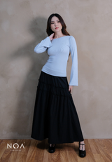 HIBI Rib Spandex Long Sleeve Slim Fit T-Shirt