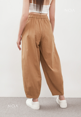 AERI Linen Basic Ankle Pants - Light Brown