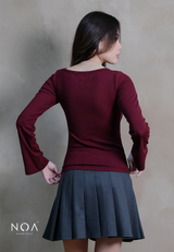 HIBI Rib Spandex Long Sleeve Slim Fit T-Shirt