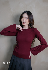 HIBI Rib Spandex Long Sleeve Slim Fit T-Shirt
