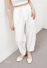 AERI Linen Basic Ankle Pants - White