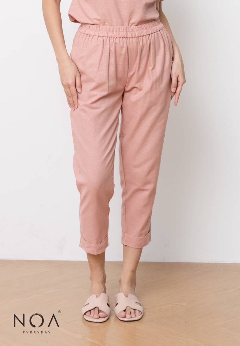 Deals ~ AKIKO Basic Linen Pants - Dusty Pink