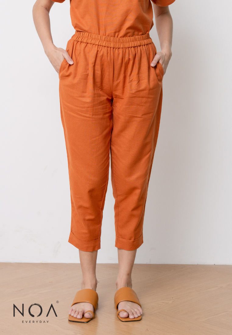 Deals ~ AKIKO Basic Linen Pants - Terracotta
