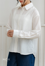 NOA X KUSUMANGGI - ARUMI Sheer Look Oversized Long Sleeve Shirt