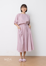 KOMAKO Drawstring Midi Skirt - Purple