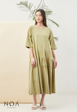 SHINA Ruffle Basic Dress - Olive