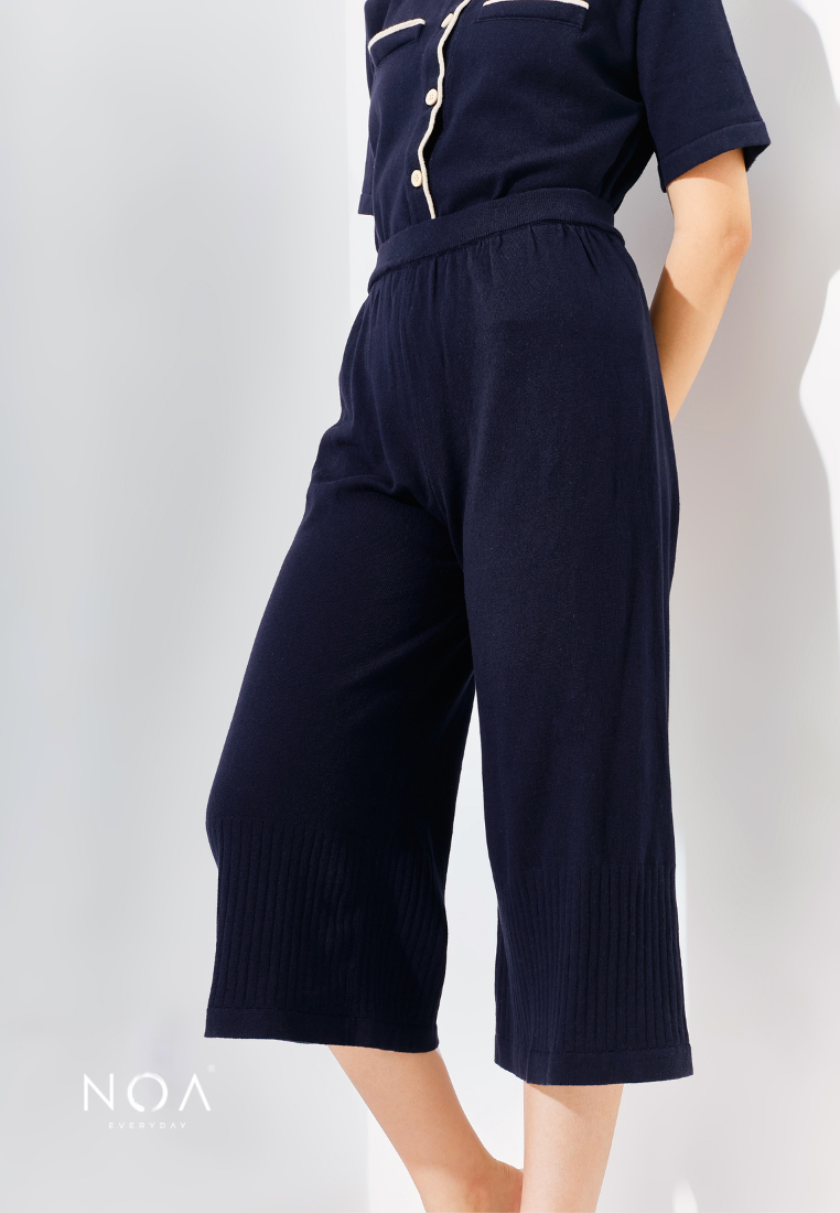 YASUKO Culottes Knitted Pants - Navy