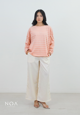 KIKU Striped Boxy Long Sleeve T-Shirt