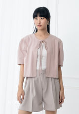 AERI Ribbon Puffsleeve Outer - Dusty Pink