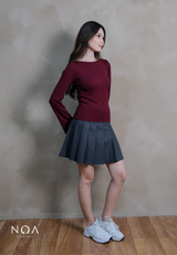 HIBI Rib Spandex Long Sleeve Slim Fit T-Shirt