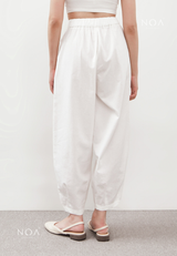 AERI Linen Basic Ankle Pants - White