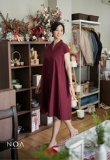 NISEKO Cotton Sleeveless V-Neck Midi Dress with Inner