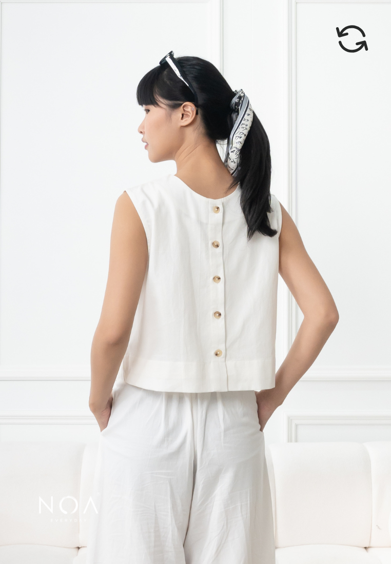 NAGISA Reversible Button Blouse - White