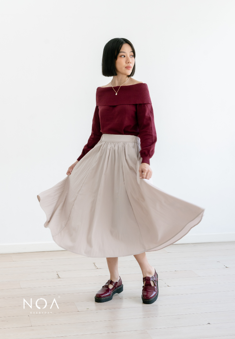 MIZUKA Nylon Midi Skirt