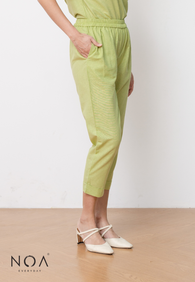 Deals ~ AKIKO Basic Linen Pants - Green