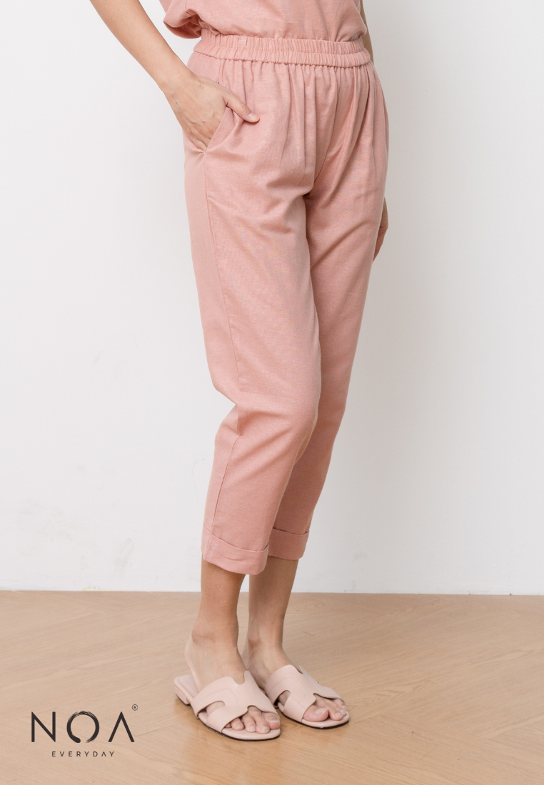 Deals ~ AKIKO Basic Linen Pants - Dusty Pink