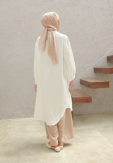 NANASE Crinkle Puff Dress - White