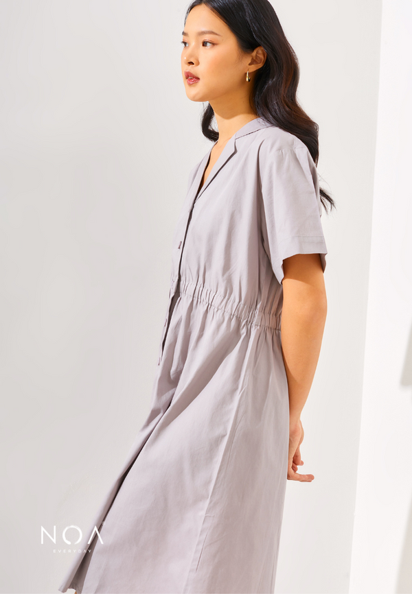 Nari Midi Shirt Dress - Grey