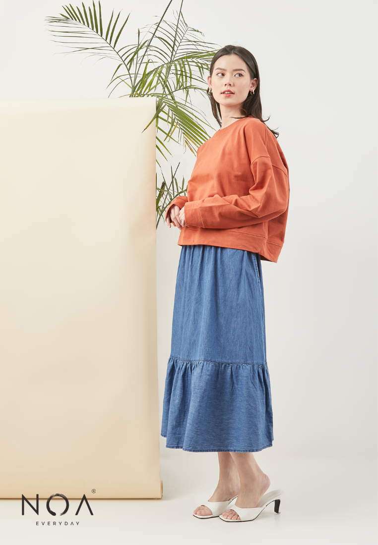 SANAKO Basic Long Sleeves Blouse - Terracotta