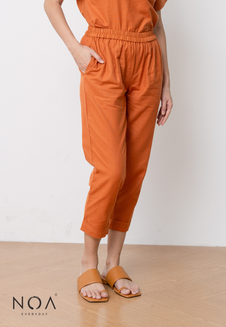 Deals ~ AKIKO Basic Linen Pants - Terracotta