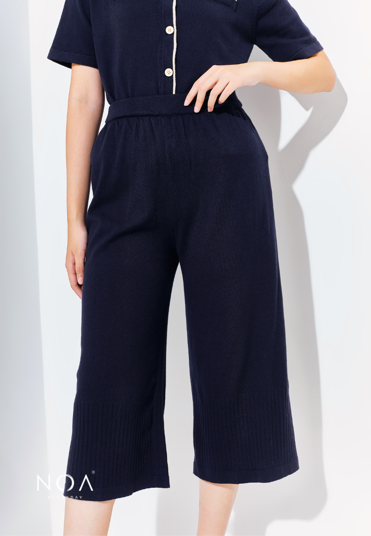 YASUKO Culottes Knitted Pants - Navy