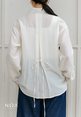 NOA X KUSUMANGGI - ARUMI Sheer Look Oversized Long Sleeve Shirt