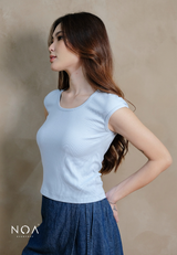 ARIKA Rib Spandex Short Sleeve Slim Fit T-Shirt