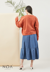 SANAKO Basic Long Sleeves Blouse - Terracotta