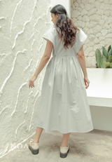 EIKO Sleeveless Shirt Dress - Light Grey