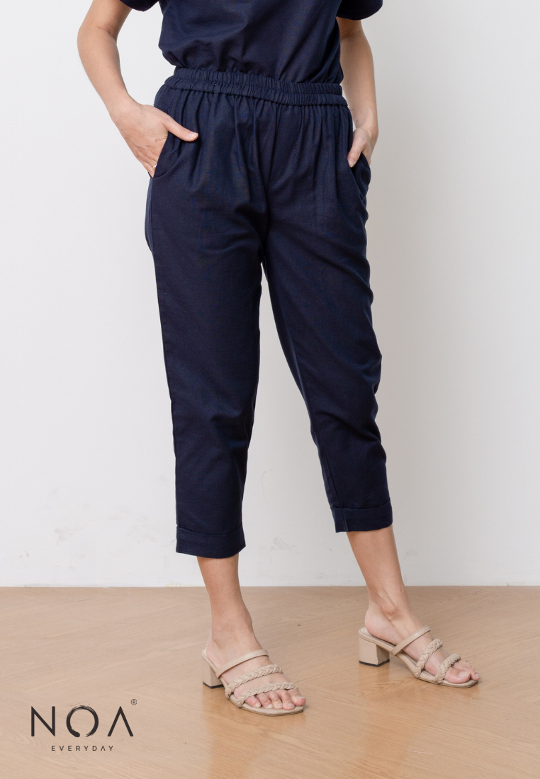 Deals ~ AKIKO Basic Linen Pants - Navy