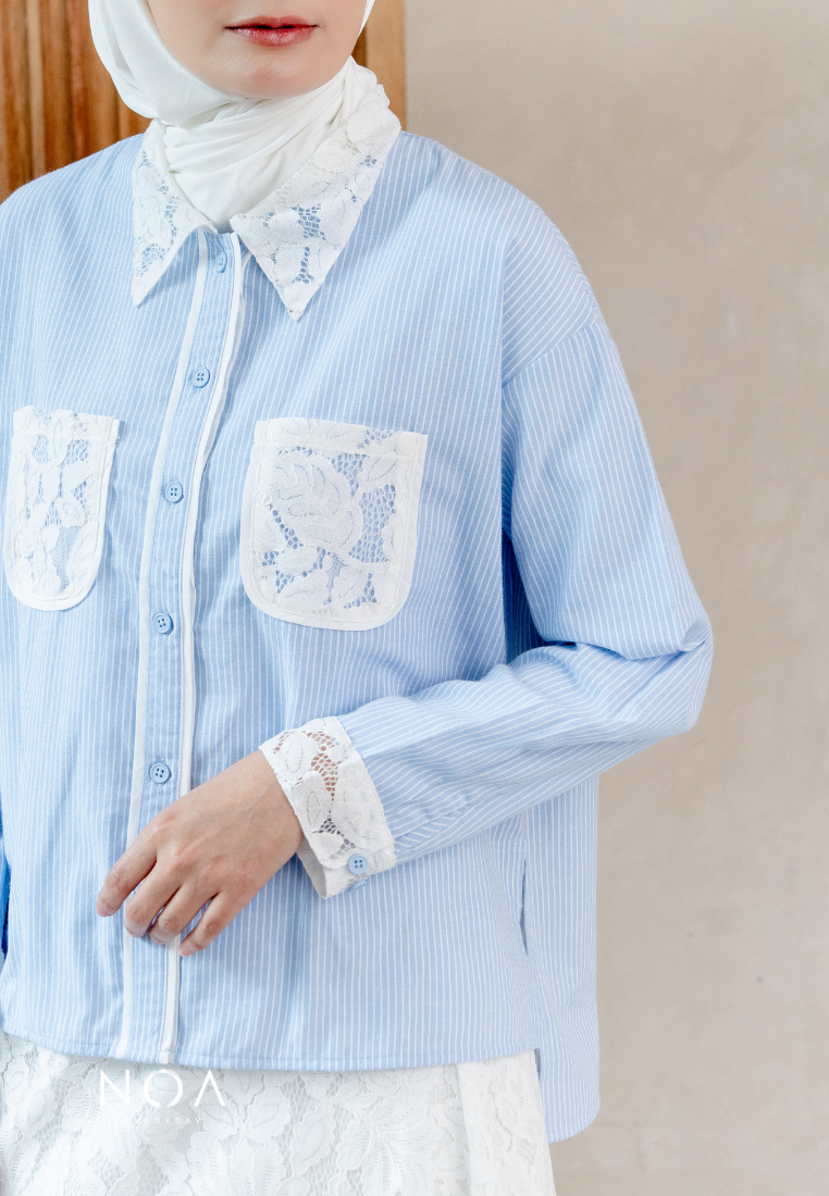 Pre-Order NOA X DHATU KAZUYA Lace Pocket Striped Shirt (Delivery 1 march)