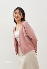 HOTARU Button Knitted Cardigan - Light Pink